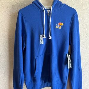 NWT Boys Large 12/14 Kansas Jayhawks PRO EDGE Blue Full Zip Hoodie